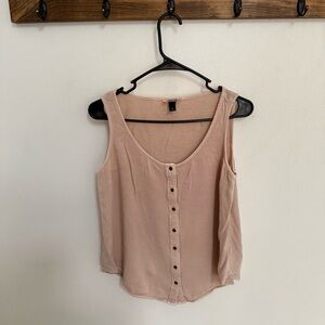 Universal Threads Tan Sleeveless Button-Front Tank Top